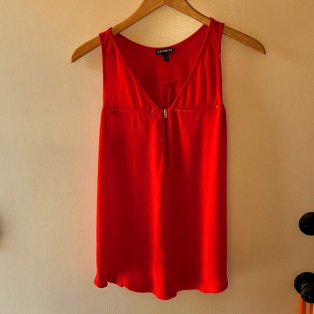 Express Sleeveless Zip Front Top